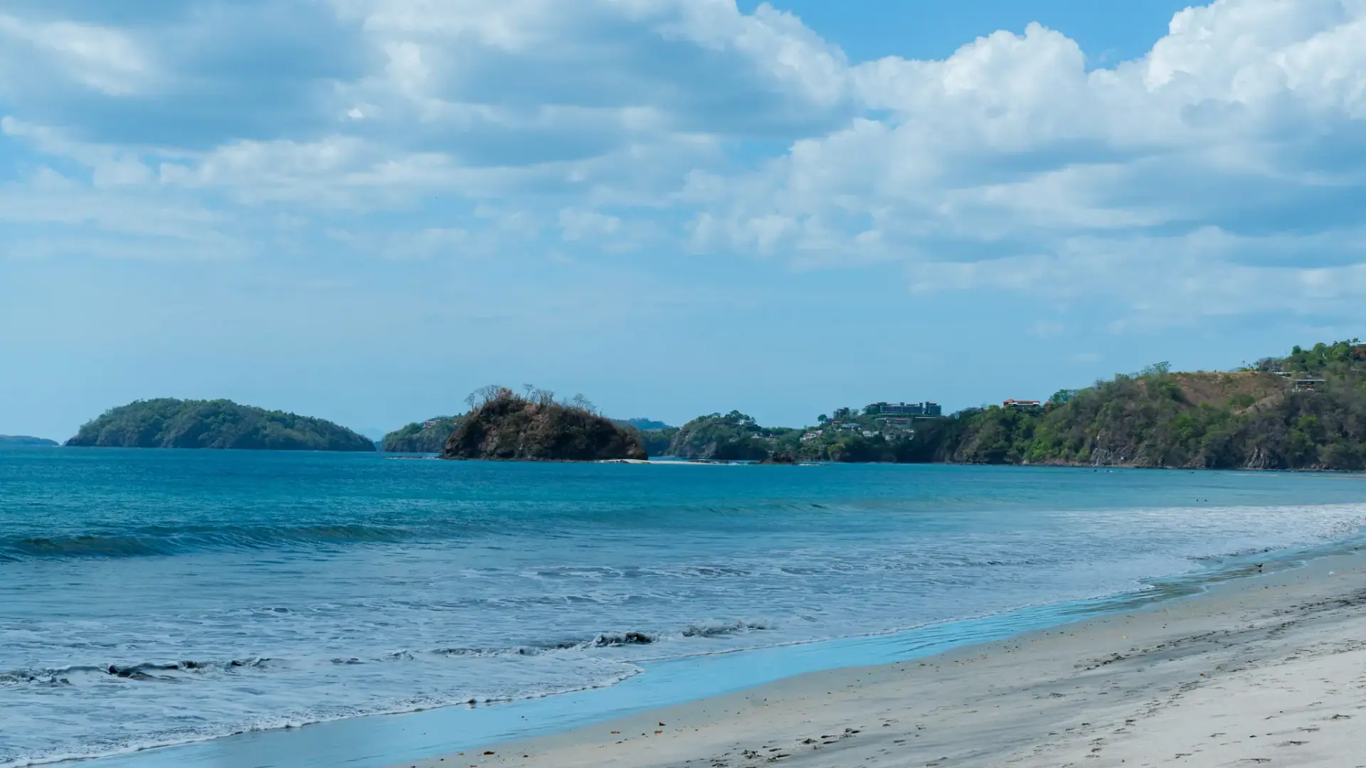 Turquoise bay and white sand beach at Playa Conchal